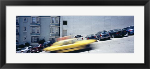 Framed Cars parked on the roadside, San Francisco, California, USA Print