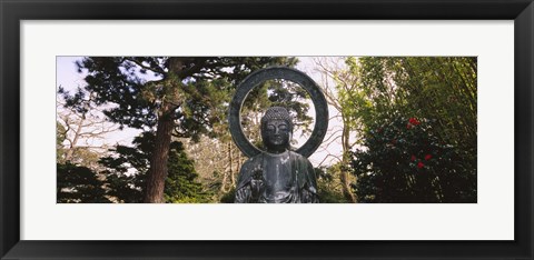 Framed Statue of Buddha in a park, Japanese Tea Garden, Golden Gate Park, San Francisco, California, USA Print