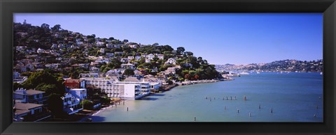 Framed City at the coast, Sausalito, Marin County, California, USA Print