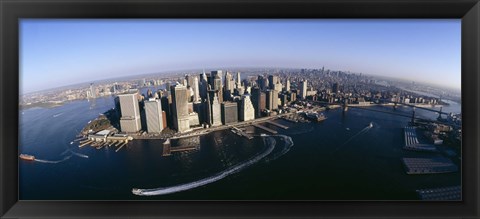 Framed Aerial View of Manhattan, New York City Print