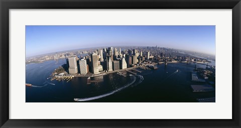 Framed Aerial View of Manhattan, New York City Print