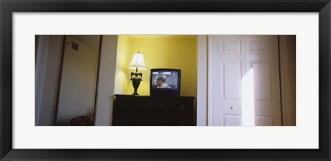 Framed Television and lamp in a hotel room, Las Vegas, Nevada Print