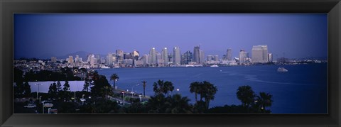 Framed San Diego skyline, California Print