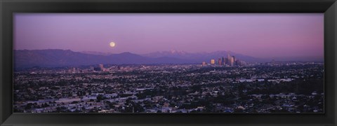 Framed Hollywood and San Gabriel Mountains, Los Angeles County Print