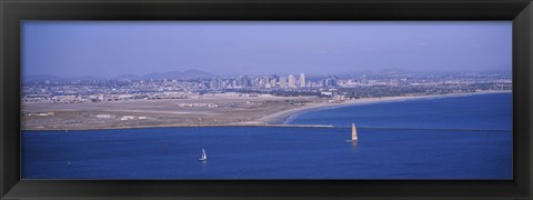 Framed High angle view of a coastline, Coronado, San Diego, San Diego Bay, California Print