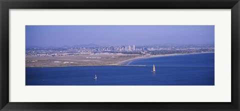 Framed High angle view of a coastline, Coronado, San Diego, San Diego Bay, California Print