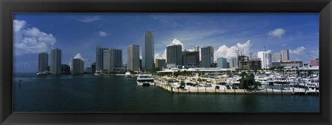 Framed Skyscrapers at the waterfront viewed from Biscayne Bay, Ocean Drive, South Beach, Miami Beach, Florida, USA Print