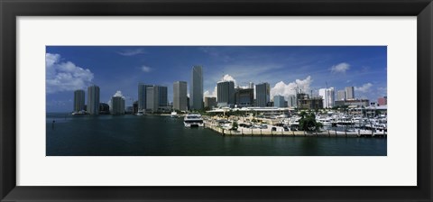 Framed Skyscrapers at the waterfront viewed from Biscayne Bay, Ocean Drive, South Beach, Miami Beach, Florida, USA Print