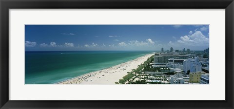 Framed City at the beachfront, South Beach, Miami Beach, Florida, USA Print