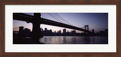 Framed Low angle view of a bridge, Manhattan Bridge, Lower Manhattan, New York City, New York State, USA Print