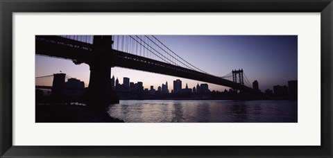 Framed Low angle view of a bridge, Manhattan Bridge, Lower Manhattan, New York City, New York State, USA Print