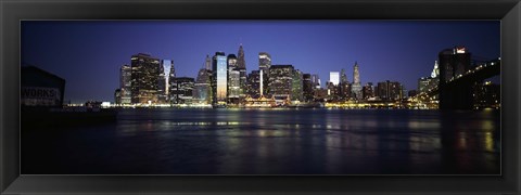 Framed Manhattan skyline seen from Fulton Ferry, Brooklyn, New York City, New York State, USA Print