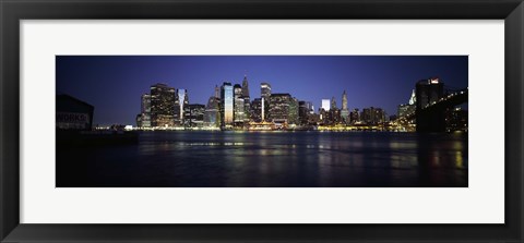 Framed Manhattan skyline seen from Fulton Ferry, Brooklyn, New York City, New York State, USA Print