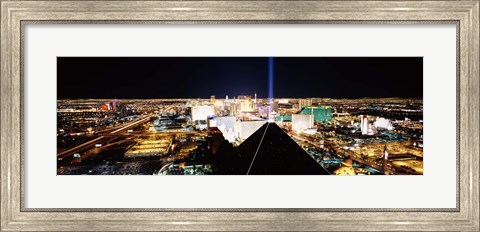 Framed High angle view of a city from Mandalay Bay Resort and Casino, Las Vegas, Clark County, Nevada, USA Print