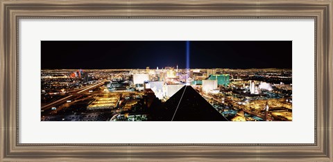 Framed High angle view of a city from Mandalay Bay Resort and Casino, Las Vegas, Clark County, Nevada, USA Print