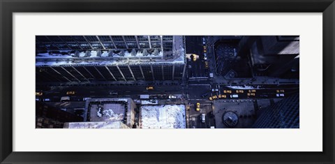 Framed Aerial view of vehicles on the road in a city, New York City Print