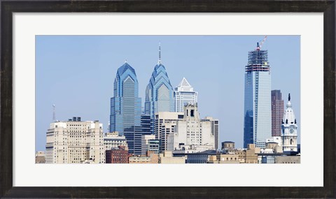Framed Skyscrapers in a city, Philadelphia, Philadelphia County, Pennsylvania, USA Print