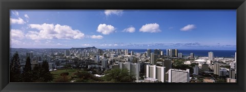 Framed Honolulu City Skyline Print