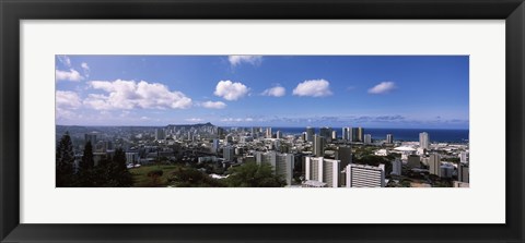 Framed Honolulu City Skyline Print