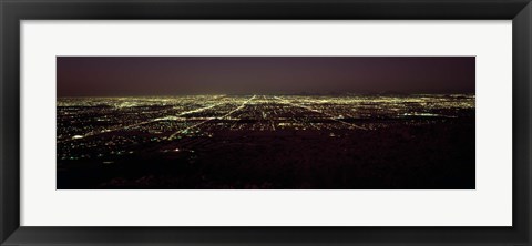 Framed High angle view of a city, South Mountain Park, Maricopa County, Phoenix, Arizona, USA Print