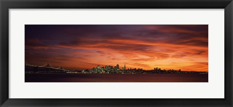 Framed Buildings in a city, View from Treasure Island, San Francisco, California, USA Print