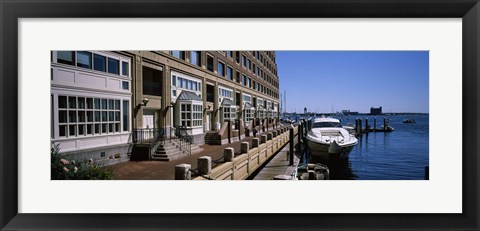 Framed Boats at a harbor, Rowe&#39;s Wharf, Boston Harbor, Boston, Suffolk County, Massachusetts, USA Print