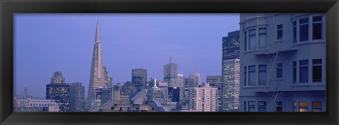 Framed San Francisco Skyline at Dusk Print