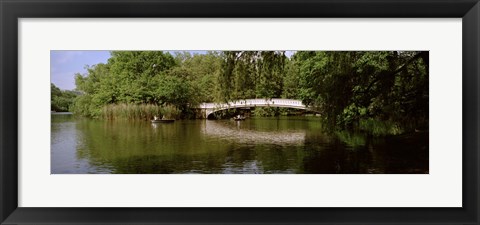 Framed Bridge across a lake, Central Park, Manhattan, New York City, New York State, USA Print