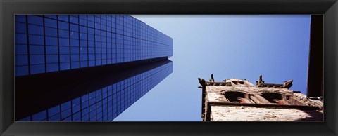 Framed Low angle view of the Hancock Building and Trinity Church, Boston, Suffolk County, Massachusetts, USA Print