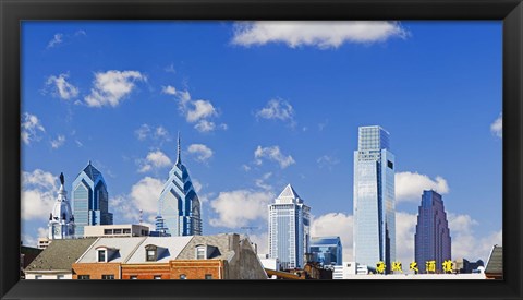 Framed Buildings in a city, Chinatown Area, Comcast Center, Center City, Philadelphia, Philadelphia County, Pennsylvania, USA Print