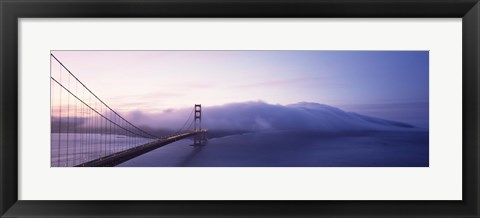 Framed Bridge across the sea, Golden Gate Bridge, San Francisco, California, USA Print