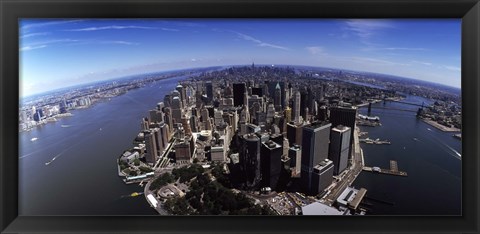 Framed Aerial view of a city, New York City, New York State, USA Print