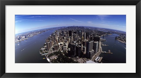 Framed Aerial view of a city, New York City, New York State, USA Print