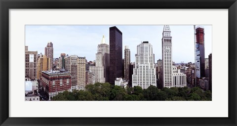 Framed Skyscrapers in a city, Madison Square Park, New York City, New York State, USA Print