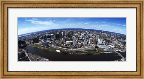 Framed Bird&#39;s Eye view of Newark, New Jersey Print