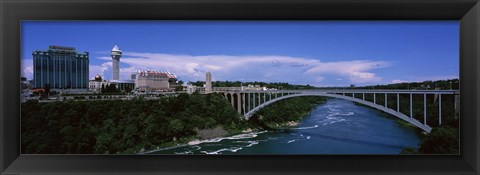 Framed Bridge across a river, Rainbow Bridge, Niagara River, Niagara Falls, New York State, USA Print