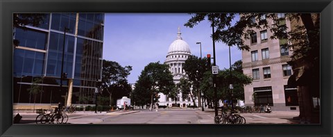 Framed Government building in a city, Wisconsin State Capitol, Madison, Wisconsin, USA Print