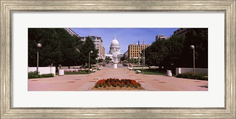 Framed Footpath leading toward a government building, Wisconsin State Capitol, Madison, Wisconsin, USA Print