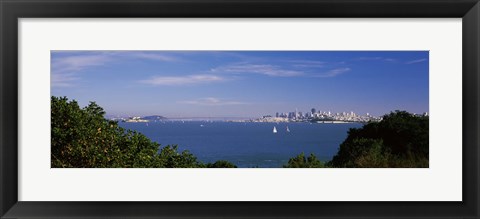 Framed Sea with the Bay Bridge and Alcatraz Island in the background, San Francisco, Marin County, California, USA Print