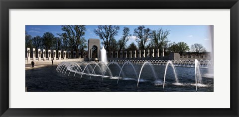 Framed Fountains at a war memorial, National World War II Memorial, Washington DC, USA Print