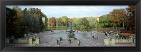 Framed Tourists in a park, Bethesda Fountain, Central Park, Manhattan, New York City, New York State, USA Print