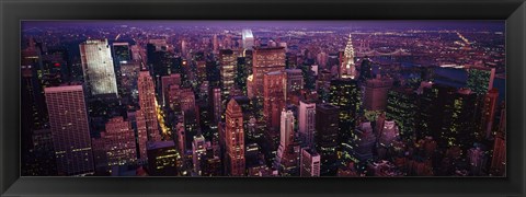 Framed Manhattan at dusk, New York City, New York State Print