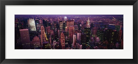 Framed Manhattan at dusk, New York City, New York State Print