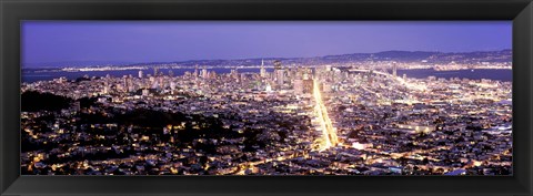 Framed Aerial view of a city, San Francisco, California, USA Print