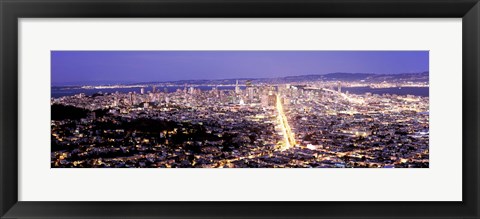 Framed Aerial view of a city, San Francisco, California, USA Print