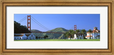 Framed Bridge viewed from a park, Golden Gate Bridge, Crissy Field, San Francisco, California, USA Print