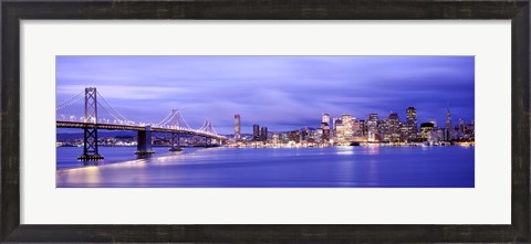 Framed Bay Bridge at Dusk, San Francisco, California Print