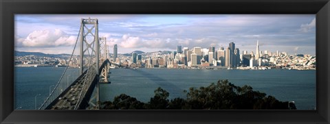 Framed San Francisco skyline with Bay Bridge, California, USA Print