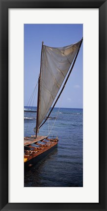 Framed Canoe in the sea, Honolulu, Pu&#39;uhonua o Honaunau National Historical Park, Honaunau, Hawaii, USA Print