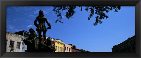 Framed Statues in front of buildings, French Market, French Quarter, New Orleans, Louisiana, USA Print